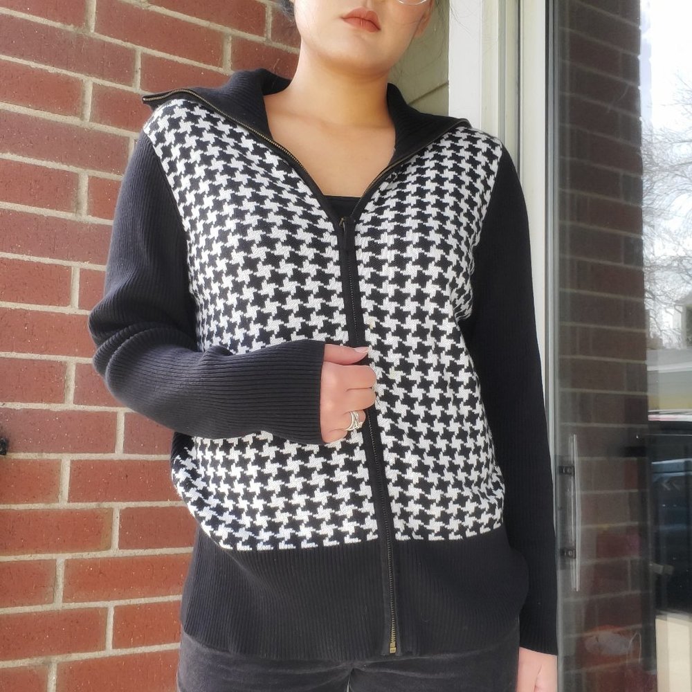 Houndstooth Cardigan | Women's XL